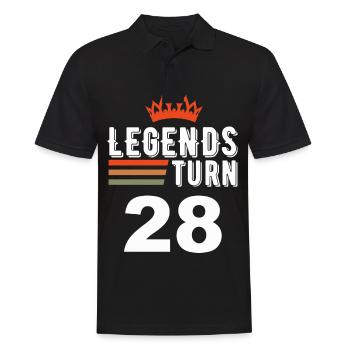 Legends turn 28, 28 birthday - Men's Polo Shirt - black - Front - Kai (181cm)