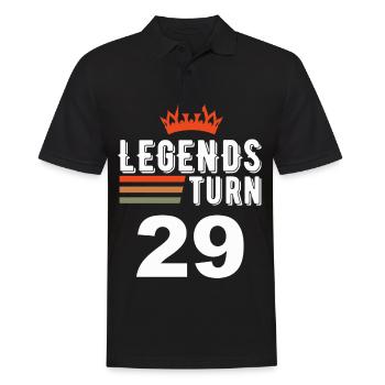 Legends turn 29, 29 birthday - Men's Polo Shirt - black - Front - Kai (181cm)