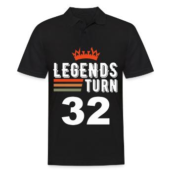 Legends turn 32, 32 birthday - Men's Polo Shirt - black - Front - Kai (181cm)