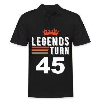 Legends turn 45, 45 birthday - Men's Polo Shirt - black - Front - Kai (181cm)