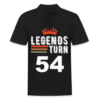 Legends turn 54, 54 birthday - Men's Polo Shirt - black - Front - Kai (181cm)