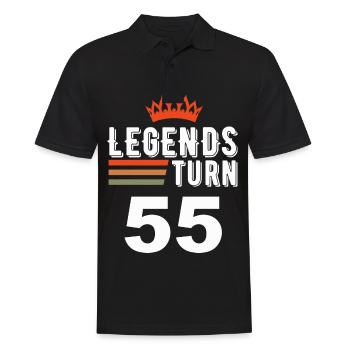 Legends turn 55, 55 birthday - Men's Polo Shirt - black - Front - Kai (181cm)