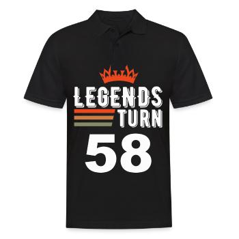 Legends turn 58, 58 birthday - Men's Polo Shirt - black - Front - Kai (181cm)