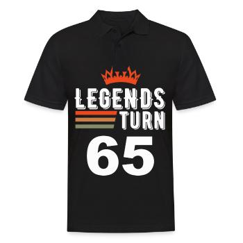 Legends turn 65, 65 birthday - Men's Polo Shirt - black - Front - Kai (181cm)