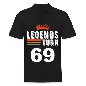 Legenden werden 69, 69 Geburtstag - Männer Poloshirt - Schwarz - Vorne - Kai (181cm)