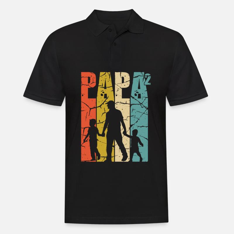 Papa hoch 2 - Männer Poloshirt - Schwarz