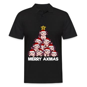 Axolotl Christmas Tree - Men's Polo Shirt - black - Front - Kai (181cm)