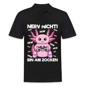 Nerve not am at gaming Gaming Axolotl - Men's Polo Shirt - black - Front - Kai (181cm)