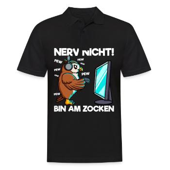 Nerve not am at gaming gaming owl - Men's Polo Shirt - black - Front - Kai (181cm)