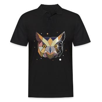 Owl Polygon - Men's Polo Shirt - black - Front - Kai (181cm)