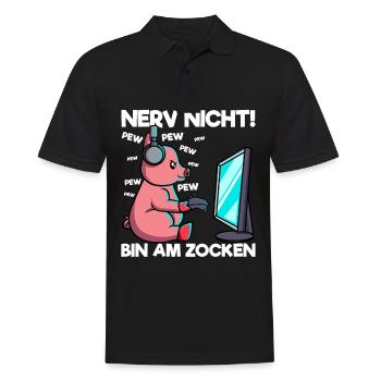 Nerve not am at the gambling gaming pig - Men's Polo Shirt - black - Front - Kai (181cm)