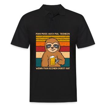Vous devez également boire si vous n’avez pas soif - Polo Homme - noir - Devant - Kai (181cm)