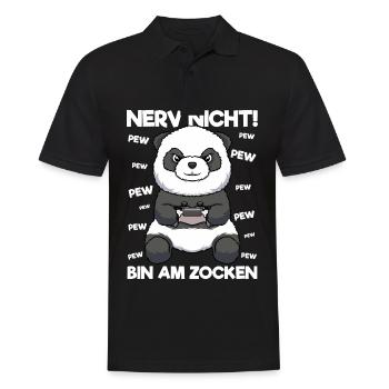 Nerv nicht bin am Zocken Gaming Panda - Männer Poloshirt - Schwarz - Vorne - Kai (181cm)
