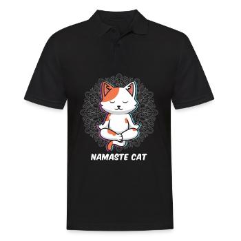 Namaste Cats Yoga - Polo Homme - noir - Devant - Kai (181cm)