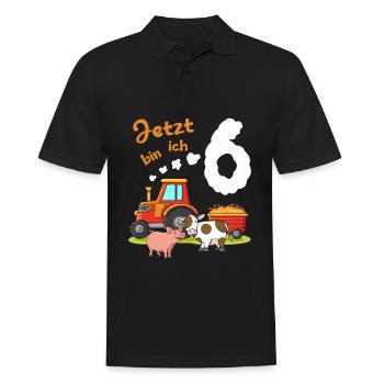 Je suis tracteur depuis 6 ans - Polo Homme - noir - Devant - Kai (181cm)