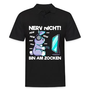 Nerve not am gambling gaming bunny - Men's Polo Shirt - black - Front - Kai (181cm)