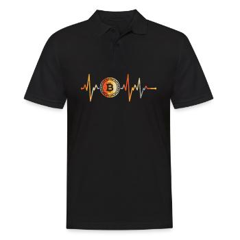 Vintage Heartbeat Bitcoin - Polo Homme - noir - Devant - Kai (181cm)