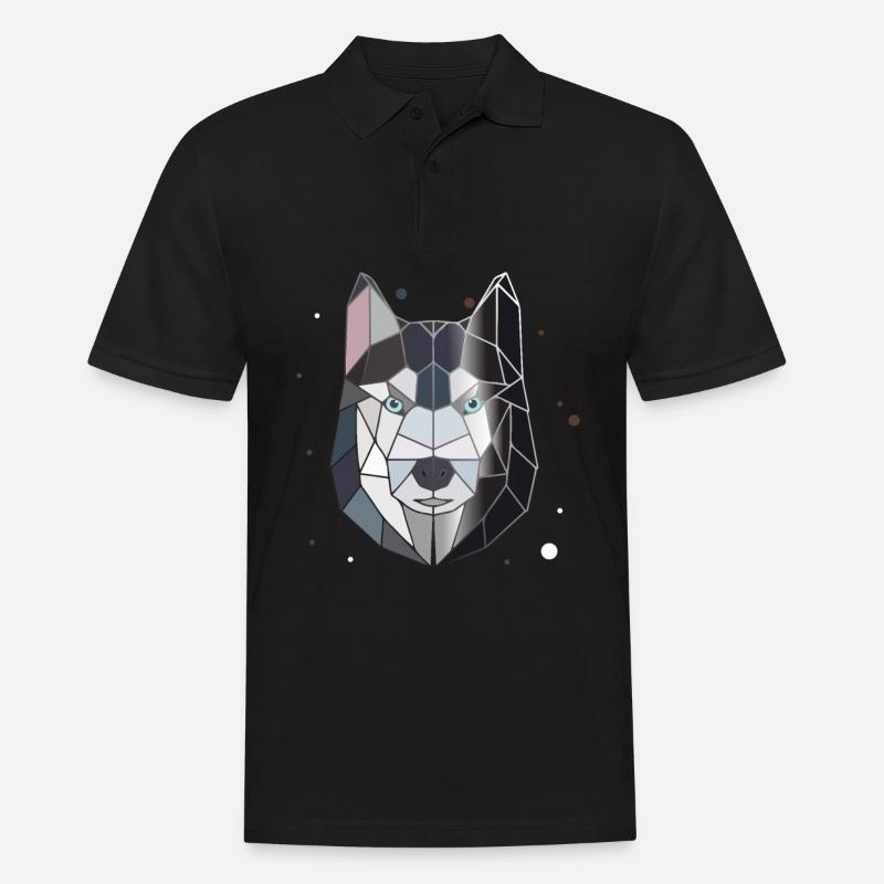 Husky Polygon - Männer Poloshirt - Schwarz
