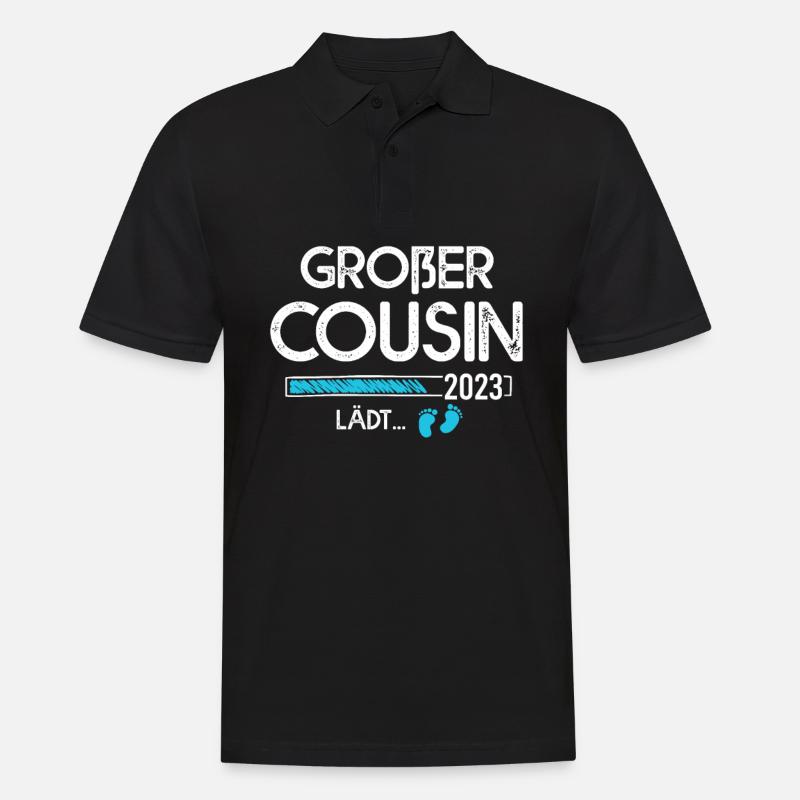 Cousin lädt - Männer Poloshirt - Schwarz