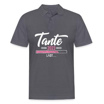 Tante 2023 lädt - Männer Poloshirt - Anthrazit - Vorne - Nico (186cm)