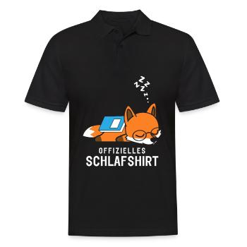 Offizielles Schlafshirt Schlafanzug Fuchs mit Buch - Männer Poloshirt - Schwarz - Vorne - Kai (181cm)