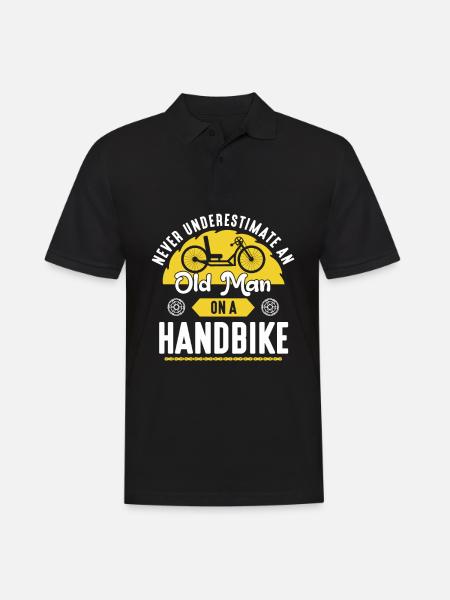 Ne sous-estimez jamais un vieil homme sur un vélo à main - Polo Homme - noir