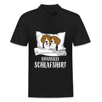 Official Sleeping Shirt Beagle Dog Pajamas - Men's Polo Shirt - black - Front - Kai (181cm)