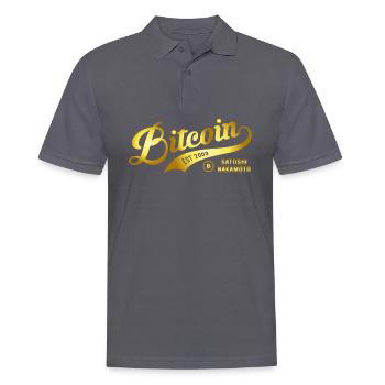 Bitcoin Est 2009 Satoshi Nakamoto Blockchain - Männer Poloshirt - Anthrazit - Vorne - Nico (186cm)