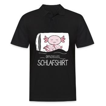 Offizielles Schlafshirt Axolotl - Männer Poloshirt - Schwarz - Vorne - Kai (181cm)