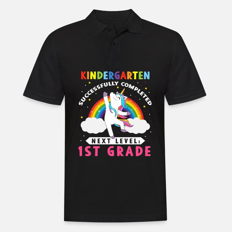 Kindergarten Successfully Completed Einhorn - Männer Poloshirt - Schwarz