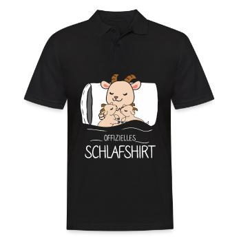 Offizielles Schlafshirt Ziege - Männer Poloshirt - Schwarz - Vorne - Kai (181cm)