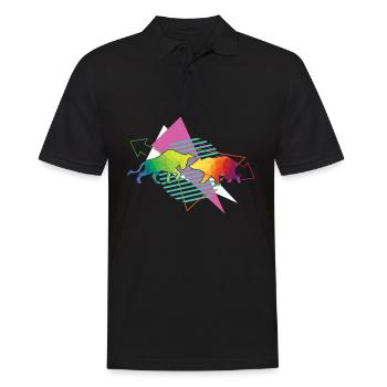 Vaporwave Stock Market Bulls and Bear Market Stocks - Men's Polo Shirt - black - Front - Kai (181cm)