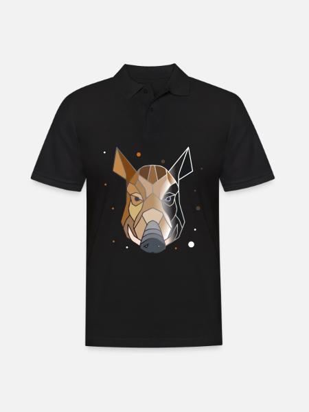 Wild Boar Polygon - Men's Polo Shirt - black