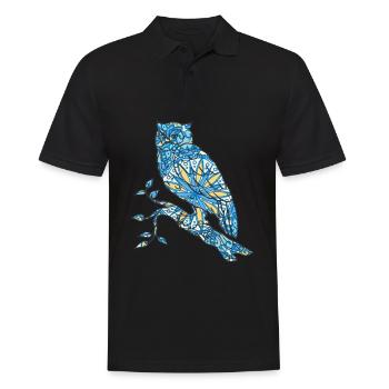 Mandala Owl Geometry Pattern - Men's Polo Shirt - black - Front - Kai (181cm)
