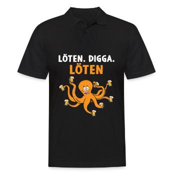 Löten Digga Löten Biertrinker Bier Kraken - Männer Poloshirt - Schwarz - Vorne - Kai (181cm)