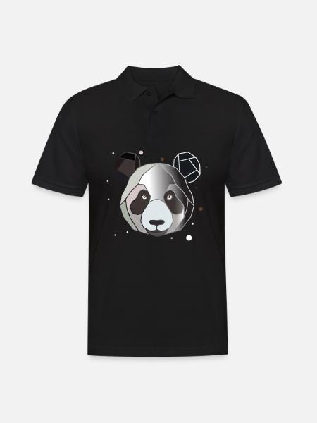 Panda Polygon Art Animal Géométrie - Polo Homme - noir