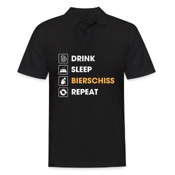 Eat Sleep Bierschiss Repeat Bier Biertrinker - Männer Poloshirt - Schwarz - Vorne - Kai (181cm)