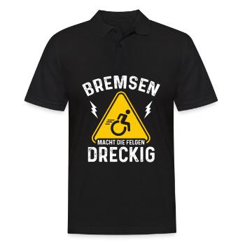 Bremsen Macht Die Felgen Dreckig Rollstuhl - Männer Poloshirt - Schwarz - Vorne - Kai (181cm)