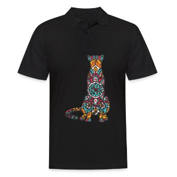 Mandala Gepard Geometrie Muster - Männer Poloshirt - Schwarz - Vorne - Kai (181cm)