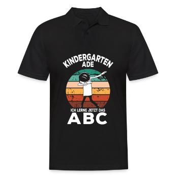 Kindergarten Ade Ich lerne ABC - Männer Poloshirt - Schwarz - Vorne - Kai (181cm)