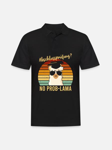 Abschlussprüfung No Problama Schulabschluss - Männer Poloshirt - Schwarz