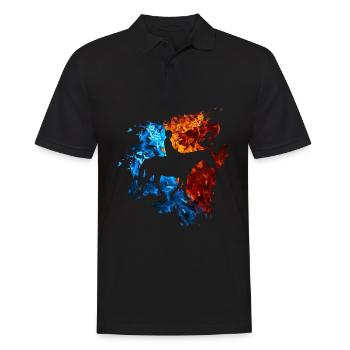 Feuer Pferd Flammen Reiten Pferdesport - Männer Poloshirt - Schwarz - Vorne - Kai (181cm)