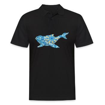 Mandala Wal Geometrisches Muster Kunst - Männer Poloshirt - Schwarz - Vorne - Kai (181cm)