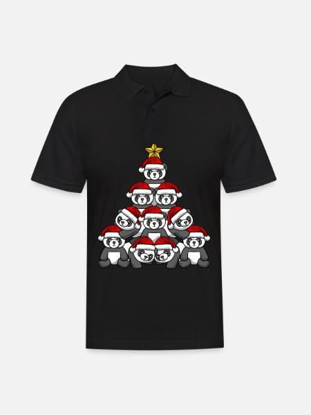 Arbre de Noël Panda - Polo Homme - noir
