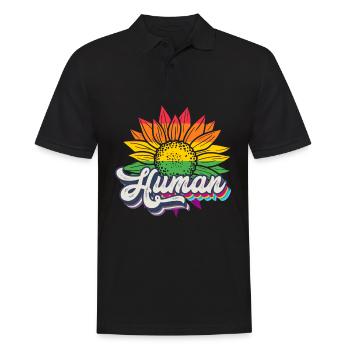 Human Sunflower Rainbow Equality LGBTQ - Polo Homme - noir - Devant - Kai (181cm)