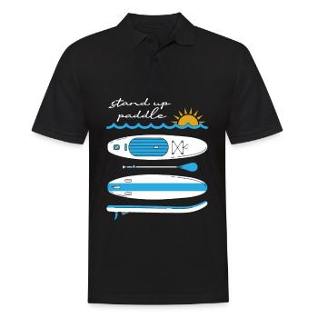 Stand Up Paddling - Männer Poloshirt - Schwarz - Vorne - Kai (181cm)