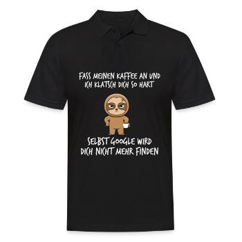 Fass meinen Kaffee an und ich klatsch dich so hart - Männer Poloshirt - Schwarz - Vorne - Kai (181cm)