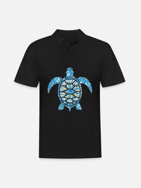 Mandala Turtle Geometry - Men's Polo Shirt - black