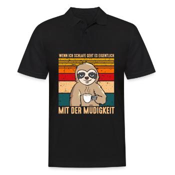 Quand je dors, ça va avec fatigue - Polo Homme - noir - Devant - Kai (181cm)