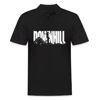 Downhill Unicycle - Männer Poloshirt - Schwarz - Vorne - Kai (181cm)